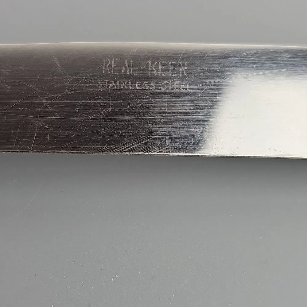 Vintage 8 in Blade REAL KEEN Stainless Slicing Carving Chef Knife USA Wooden